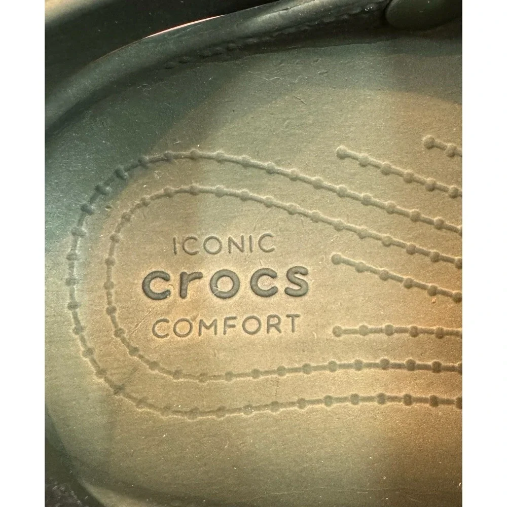 Crocs Iconic Comfort Little Kids Toddler Size 12 Green Clogs Shoes with Jibbitz